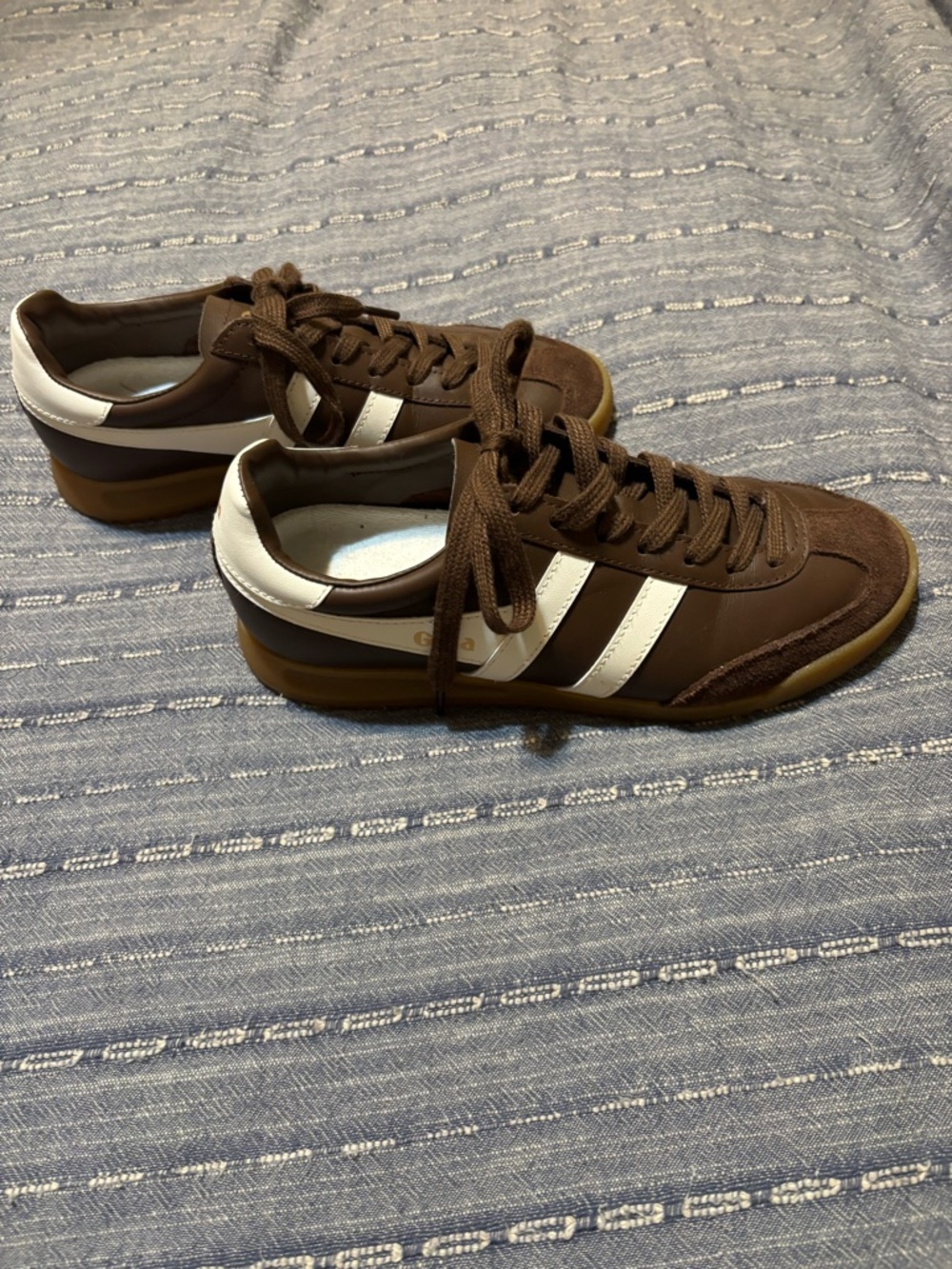 Gola Brown and White Retro Trainer Sneakers